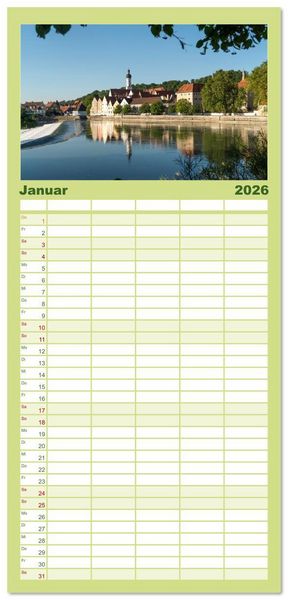 Produktbild: Familienplaner 2026 - Deutschlands sch&ouml;nste Altst&auml;dte - Bayern mit 5 Spalten (Wandkalender, 21 x 45 cm) CALVENDO