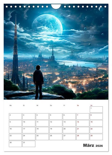 Produktbild: FERNE WELTEN Cooler Terminplaner (Wandkalender 2026 DIN A4 hoch), CALVENDO Monatskalender
