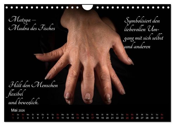 Produktbild: Mudras / 2026 (Wandkalender 2026 DIN A4 quer), CALVENDO Monatskalender
