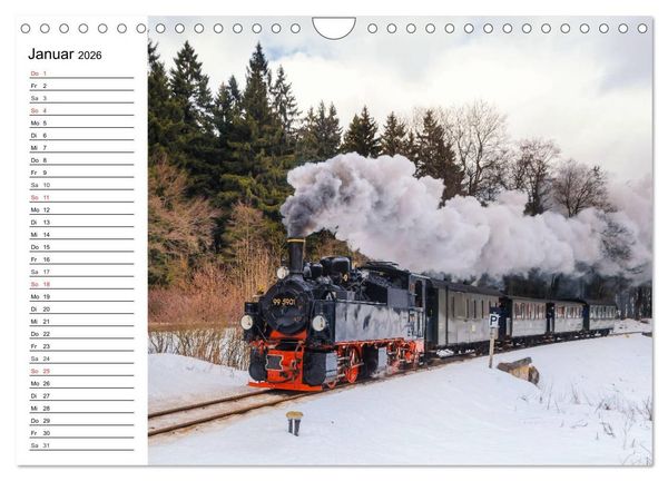 Produktbild: Schmalspurbahnen im Harz (Wandkalender 2026 DIN A4 quer), CALVENDO Monatskalender