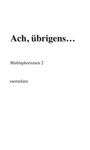 Produktbild: Ach, &uuml;brigens&hellip;