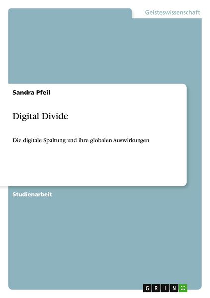 Digital Divide, Taschenbuch von Sandra Pfeil, GRIN, 9783640378616