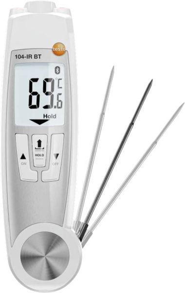 Produktbild: testo 0560 1045 60 Infrarothermometer und Einstichthermometer (HACCP) Messbereich Temperatur -50 bis 250 &deg;C F&uuml;hler-Typ NTC HACCP-konform, IP65