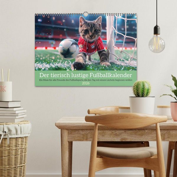 Produktbild: Der tierisch lustige Fu&szlig;ballkalender (Wandkalender 2026 DIN A3 quer), CALVENDO Monatskalender