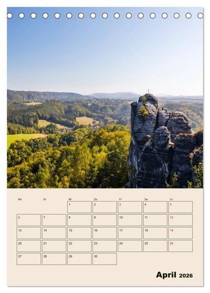Produktbild: Zauberhafte S&auml;chsische Schweiz (Tischkalender 2026 DIN A5 hoch), CALVENDO Monatskalender
