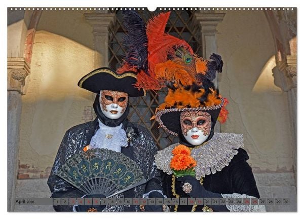 Produktbild: BUNT . PR&Auml;CHTIG . FARBENFROH . Das ist der Karneval in Venedig (Wandkalender 2026 DIN A2 quer), CALVENDO Monatskalender