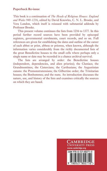 Produktbild: The Heads of Religious Houses