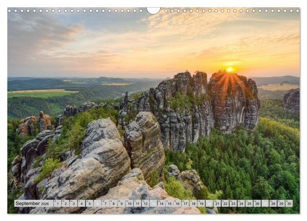 Produktbild: Wundersch&ouml;ne S&auml;chsische Schweiz (Wandkalender 2026 DIN A3 quer), CALVENDO Monatskalender