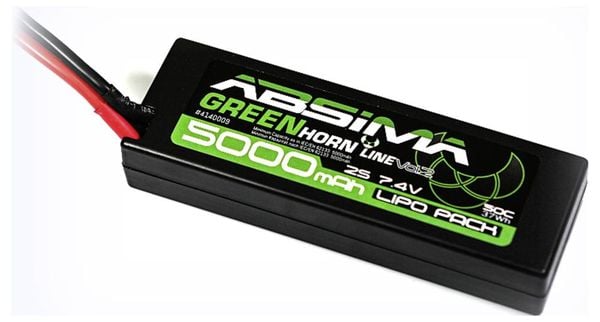 Produktbild: Absima Modellbau-Akkupack (LiPo) 7.4V 5000 mAh Zellen-Zahl: 2 50 C Box Hardcase T-Stecksystem