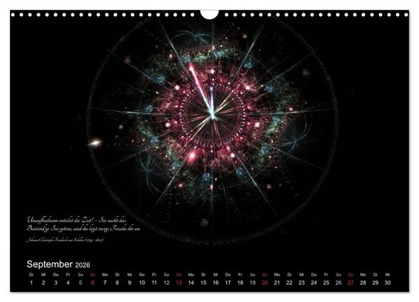 Produktbild: Zeit 2026 - Grafiken und Zitate (Wandkalender 2026 DIN A3 quer), CALVENDO Monatskalender