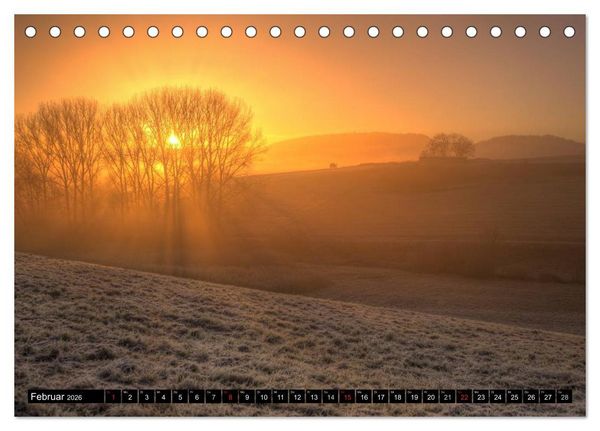 Produktbild: Lichtstimmungen Th&uuml;ringen - Eine Reise von Morgens bis Abends (Tischkalender 2026 DIN A5 quer), CALVENDO Monatskalender