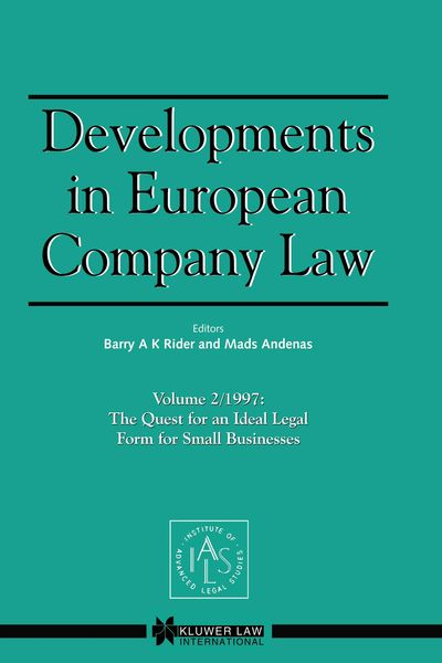 Produktbild: Developments in European Company Law