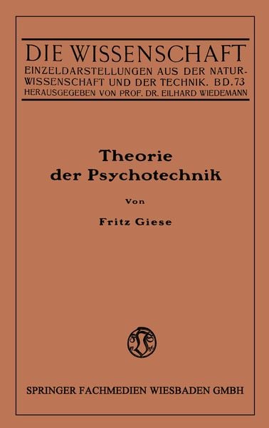Produktbild: Theorie der Psychotechnik