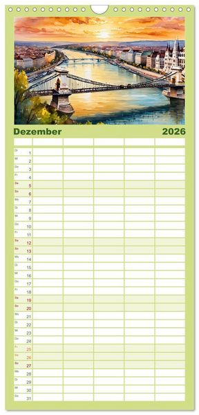 Produktbild: Familienplaner 2026 - Reise durch Ungarn mit 5 Spalten (Wandkalender, 21 x 45 cm) CALVENDO