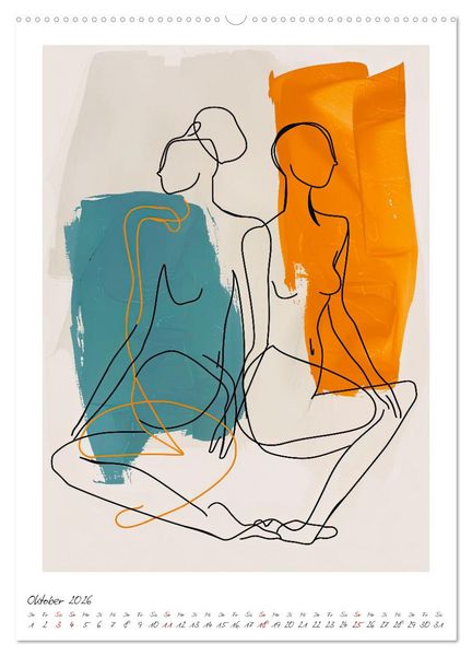 Produktbild: Kontur PUR - Feminine Formen (hochwertiger Premium Wandkalender 2026 DIN A2 hoch), Kunstdruck in Hochglanz