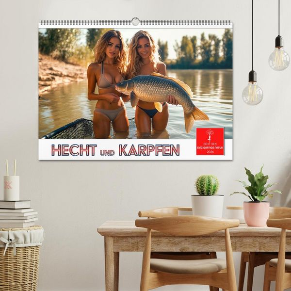 Produktbild: Hecht und Karpfen (Wandkalender 2026 DIN A2 quer), CALVENDO Monatskalender