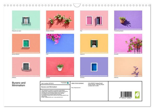 Produktbild: Burano and Minimalism (Wall Calendar 2026 DIN A3 landscape), CALVENDO 12 Month Wall Calendar