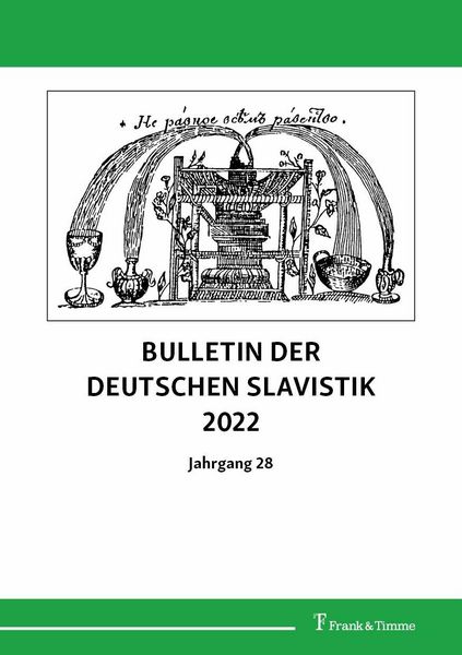 Produktbild: Bulletin der Deutschen Slavistik 2022