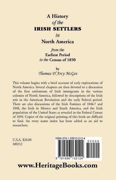 Produktbild: History of the Irish Settlers in North America from the Earliest Period to the Census of 1850