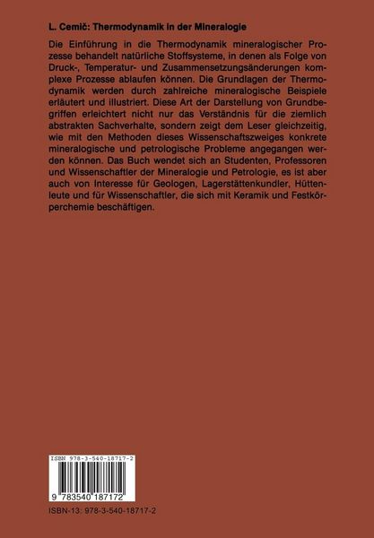 Produktbild: Thermodynamik in der Mineralogie