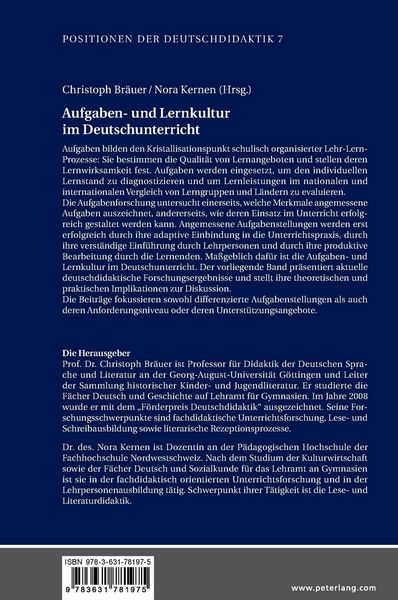 Produktbild: Aufgaben- und Lernkultur im Deutschunterricht