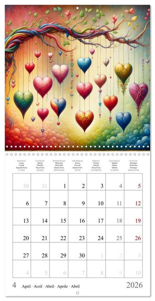 Produktbild: Branches du c&oelig;ur (Calendrier mural carr&eacute; 2026 30x30 cm) Calendrier double avec une page pour vos prises de notes