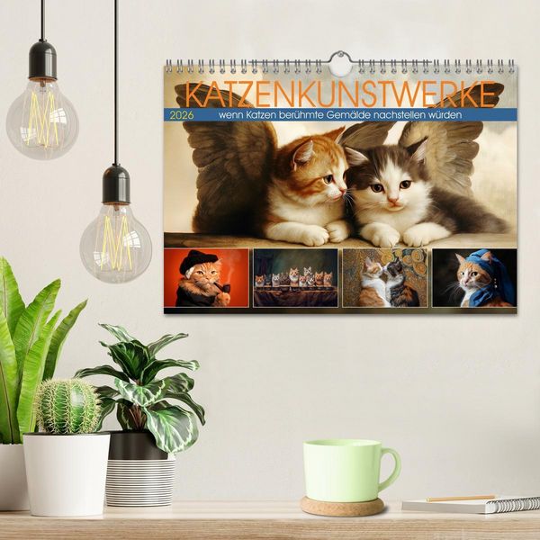 Produktbild: Katzenkunstwerke (Wandkalender 2026 DIN A4 quer), CALVENDO Monatskalender