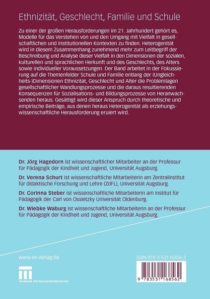 Produktbild: Ethnizit&auml;t, Geschlecht, Familie und Schule