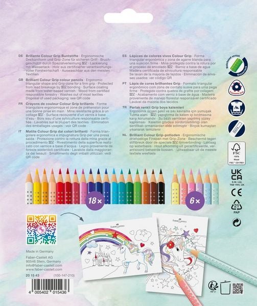 Produktbild: Faber-Castell Buntstifte Colour Grip Einhorn 18+6