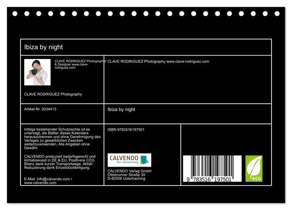 Produktbild: Ibiza by night (Tischkalender 2026 DIN A5 quer), CALVENDO Monatskalender