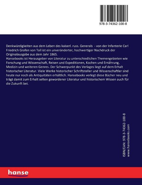 Produktbild: Denkw&uuml;rdigkeiten aus dem Leben des kaiserl. russ. Generals