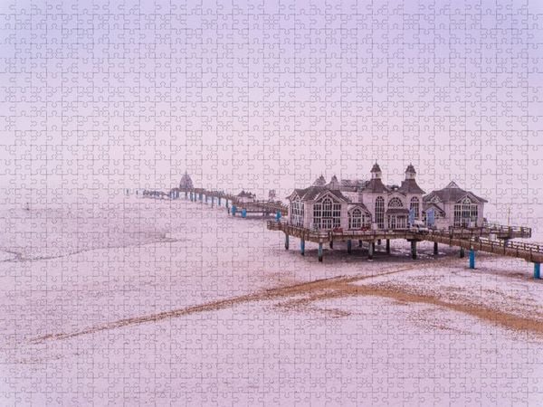 Produktbild: CALVENDO Puzzle Ostseebad Sellin im Winter | 1000 Teile Lege-Gr&ouml;&szlig;e 64x48cm Foto-Puzzle f&uuml;r gl&uuml;ckliche Stunden
