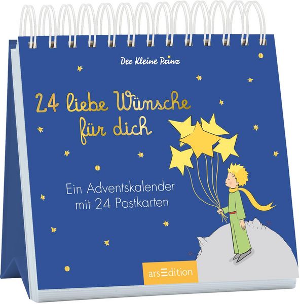 Produktbild: Postkarten-Adventskalender. Der Kleine Prinz. 24 liebe W&uuml;nsche f&uuml;r dich