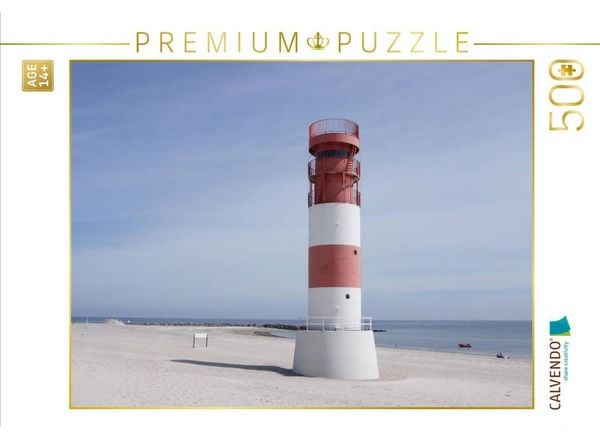 CALVENDO Puzzle Leuchtturm auf Helgoland Düne | 500 Teile Lege-Größe 48 × 36 cm Foto-Puzzle für Erwachsene