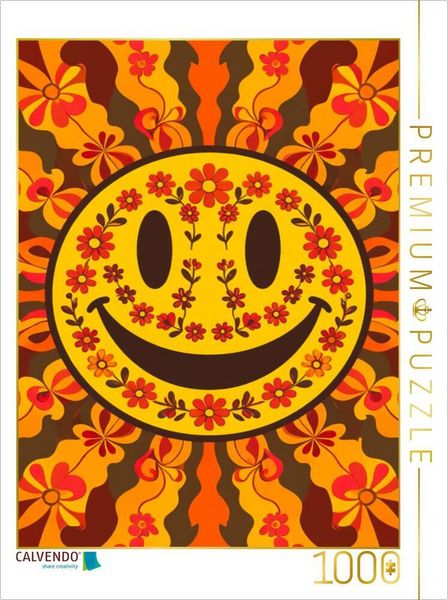 Produktbild: CALVENDO Puzzle Retro Smiley Face - Groovy Happy Vibes | 1000 Teile Lege-Gr&ouml;&szlig;e 64x48cm Foto-Puzzle f&uuml;r gl&uuml;ckliche Stunden