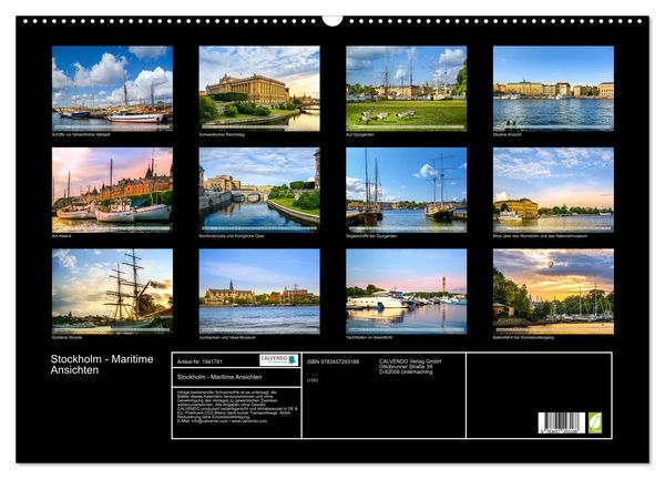 Produktbild: Stockholm - Maritime Ansichten (Wandkalender 2026 DIN A2 quer), CALVENDO Monatskalender