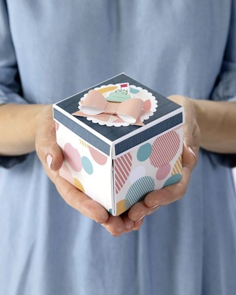 Produktbild: Folia Explosionsbox-Bastelset PARTY f&uuml;r Geburtstag, Hochzeit, Muttertag, Valentinstag