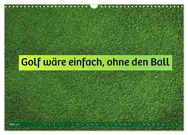 Produktbild: Golf - zwischen Gr&uuml;n und Gedanken (Wandkalender 2027 DIN A3 quer), CALVENDO Monatskalender