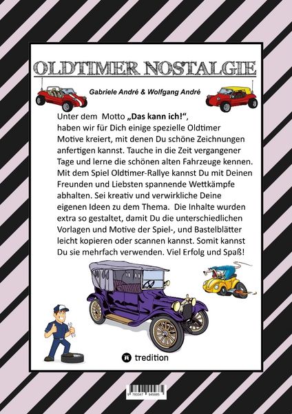Produktbild: Craftbook - Spannende Oldtimer Rallye - Spiel - Sch&ouml;ne Motive - R&auml;tsel - Nostalgische Fahrzeuge Zum Ausmalen