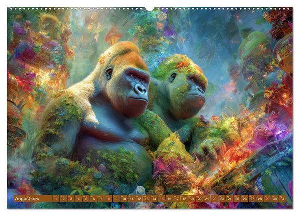 Produktbild: Dschungelzauber - Kunstvolle Werke (Wandkalender 2026 DIN A2 quer), CALVENDO Monatskalender