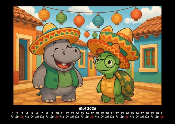 Produktbild: Sash & Taz - Abenteuer in Mexiko 2026 Fotokalender DIN A3