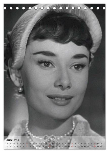 Produktbild: Hollywood-Diva - Audrey Hepburn (Tischkalender 2026 DIN A5 hoch), CALVENDO Monatskalender