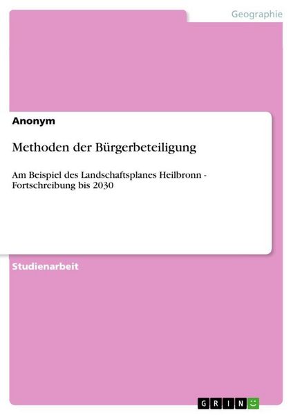 Produktbild: Methoden der B&uuml;rgerbeteiligung