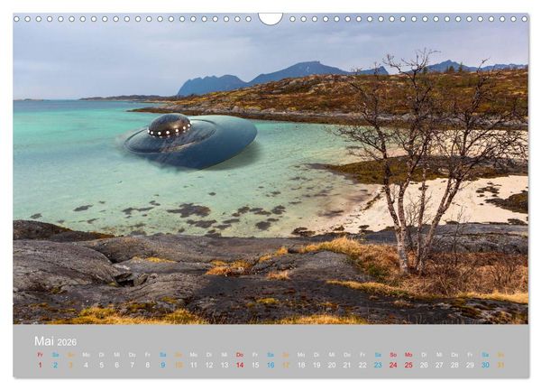 Produktbild: Fantastisch und surreal - unbekannte Flugobjekte (Wandkalender 2026 DIN A3 quer), CALVENDO Monatskalender