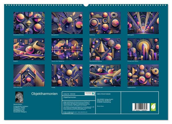Produktbild: Objektharmonien (hochwertiger Premium Wandkalender 2026 DIN A2 quer), Kunstdruck in Hochglanz