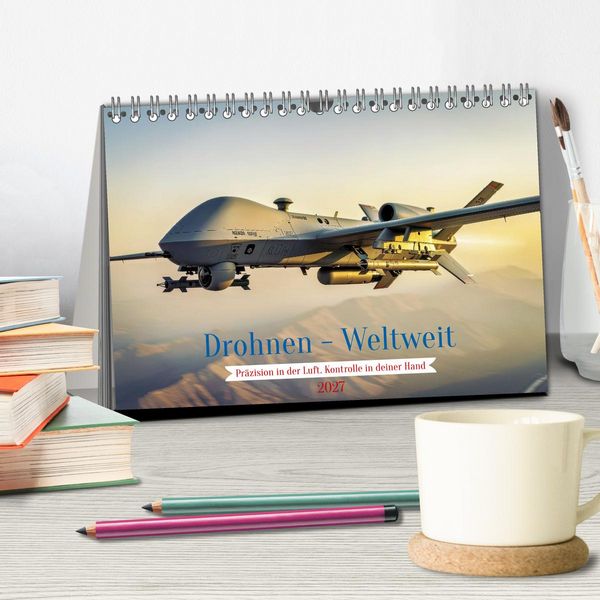 Produktbild: Drohnen - Weltweit (Tischkalender 2027 DIN A5 quer), CALVENDO Monatskalender