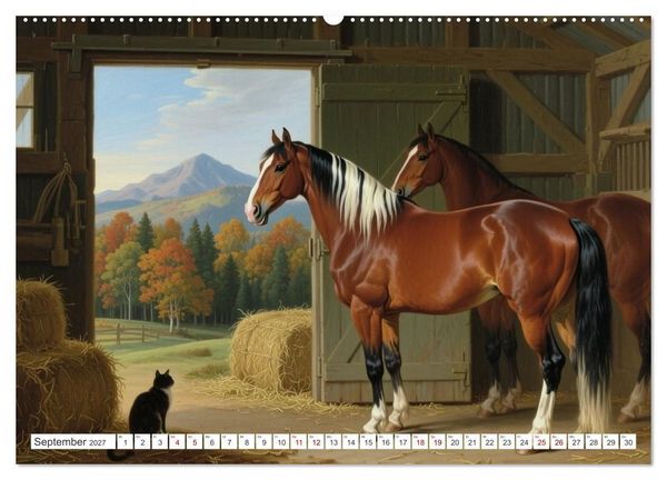 Produktbild: Pferdegem&auml;lde, inspiriert von den Alten Meistern (Wandkalender 2027 DIN A2 quer), CALVENDO Monatskalender