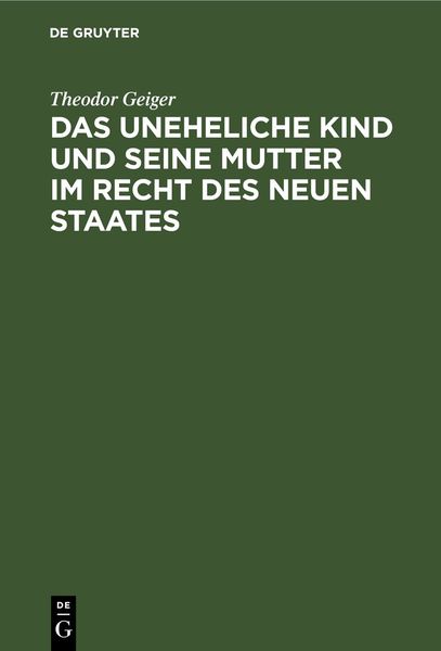Produktbild: Das uneheliche Kind und seine Mutter im Recht des neuen Staates