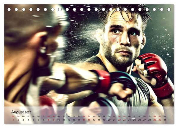 Produktbild: MMA Germany - Mixed Martial Arts Power (Tischkalender 2026 DIN A5 quer), CALVENDO Monatskalender