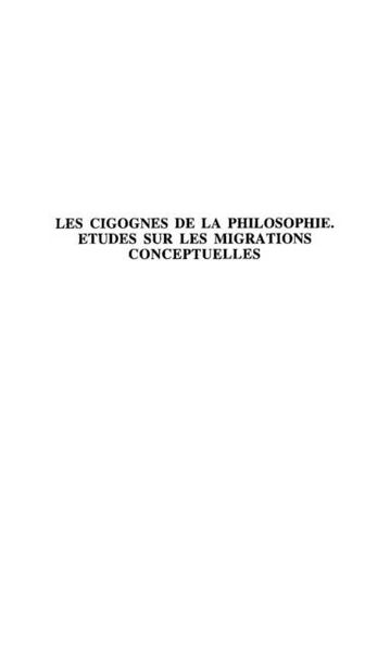 Produktbild: Cigognes de la philosophie les